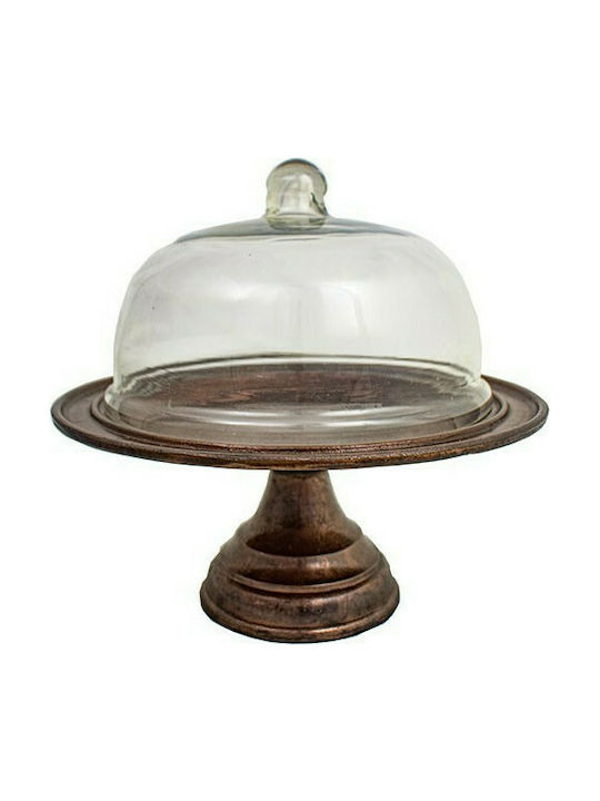 Karni Cake Stand Brown 35x35x34cm