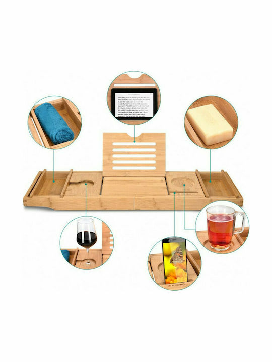 Navaris Bambus Dreptunghiular Tavă de Pat din Bamboo în Culoare Maro 47685.02 1buc