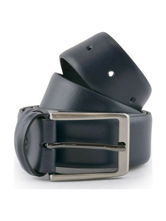 Men's Leather Belt Navy Blue