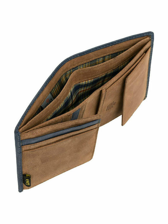 Кожен Мъжки Портфейл С RFID Син