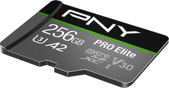 PNY PRO Elite microSDXC 256GB U3 V30 A2 UHS-I 100MB/s с адаптер