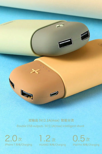 Remax Camaroon RPL-32 Power Bank 5000mAh 60W cu 2 Porturi USB-A Portocaliu