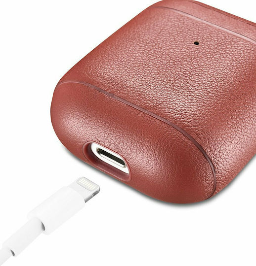 iCarer Nappa Θήκη Δερμάτινη σε Κόκκινο χρώμα για Apple AirPods