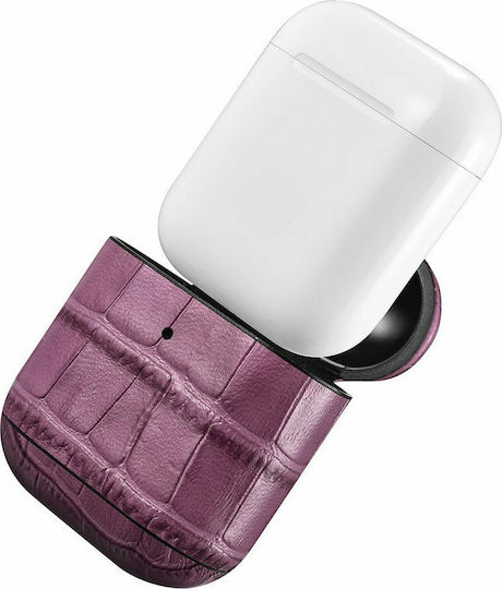 iCarer Bamboo Case Leather Bamboo Purple for Apple AirPods 1 / AirPods 2