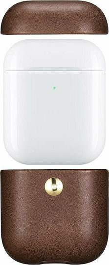 iCarer Crazy Horse Калъф в Кафяв цвят за Apple AirPods 1 / AirPods 2
