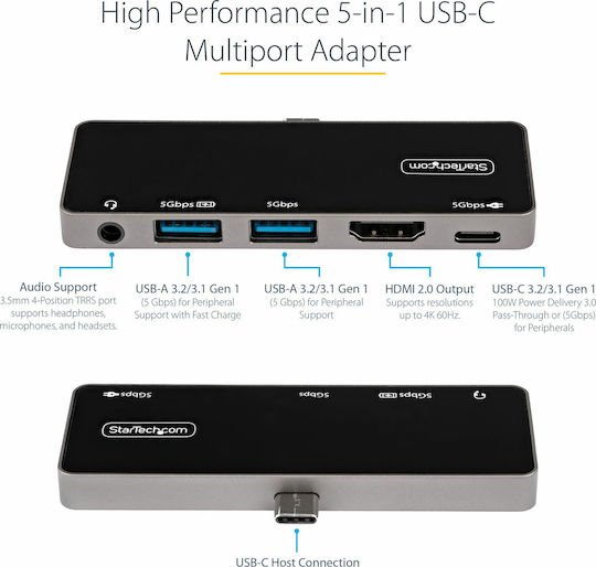 StarTech USB-C Docking Station με HDMI 4K PD Μαύρο (DKT30ICHPD)