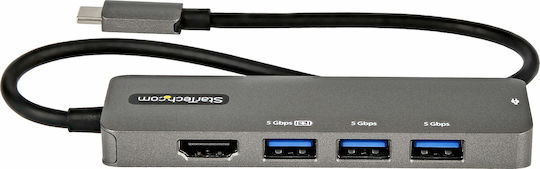 StarTech USB-C Docking Station με HDMI 4K PD Ethernet Γκρι (DKT30CHPD3)