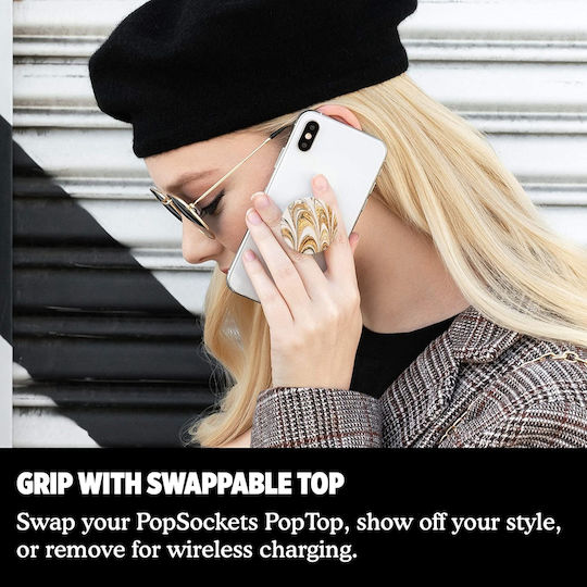 PopSockets PopGrip for Mobile Phone Golden Ripple