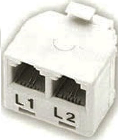 Telephone Adapter T-Shape 1 Male 2 Female