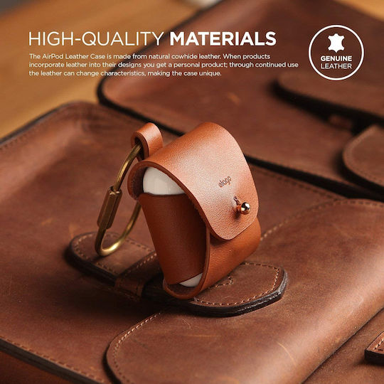 Elago Leather Case with Keychain Brown for Apple AirPods 3
