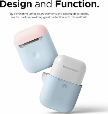 Elago Duo Hülle Silikon Pastel Blue with Pink/White Top für Apple AirPods 1 / AirPods 2