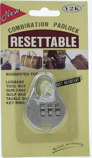 Padlock Γάντζος Combination Silver 1pcs