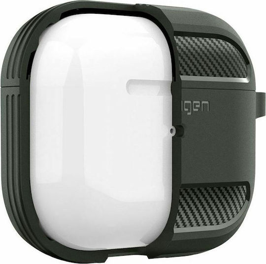 Spigen Rugged Armor Silicone Case with Keychain Military Green for Apple AirPods 3