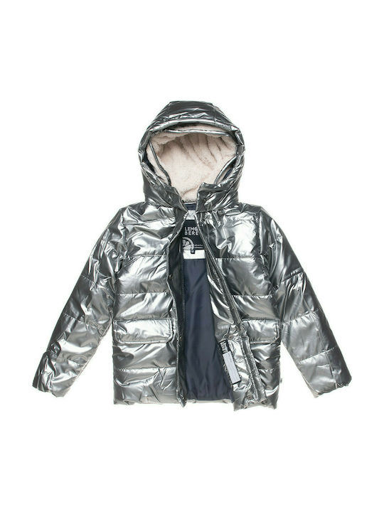 Alouette Kids Quilted Jacket short Hooded Silver