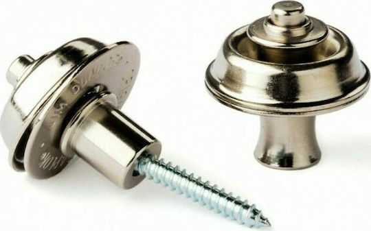 Dunlop Straplock Flush Set String Instrument Accessory in Silver Color