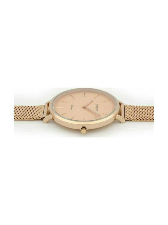 Oozoo Vintage Watch with Pink Gold Metal Bracelet