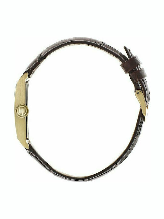 Lip Watches Γυναικείο Ρολόι 39mm Μπαταρίας με Καφέ Δερμάτινο Λουράκι
