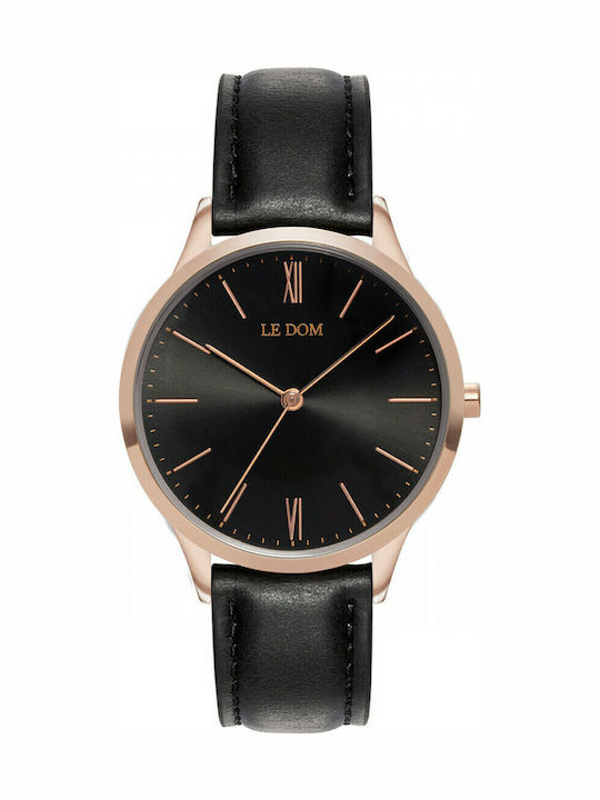 Le Dom Classic Box Set Γυναικείο Ρολόι 34mm Μπαταρίας με Κόκκινο Δερμάτινο Λουράκι