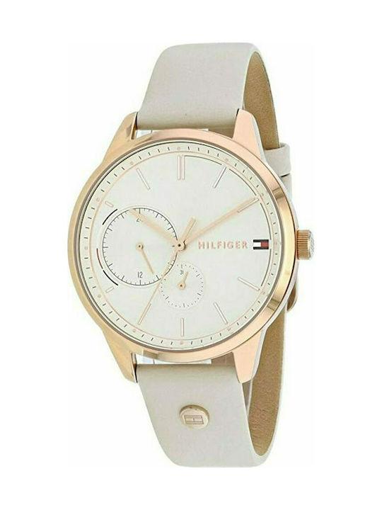 Tommy Hilfiger Brooke Watch with Leather Strap Beige