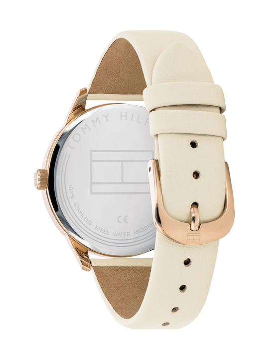 Tommy Hilfiger Brooke Women's Watch with Beige Leather Strap