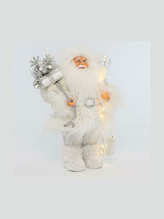 Illuminated Santa Claus Battery White 30cm