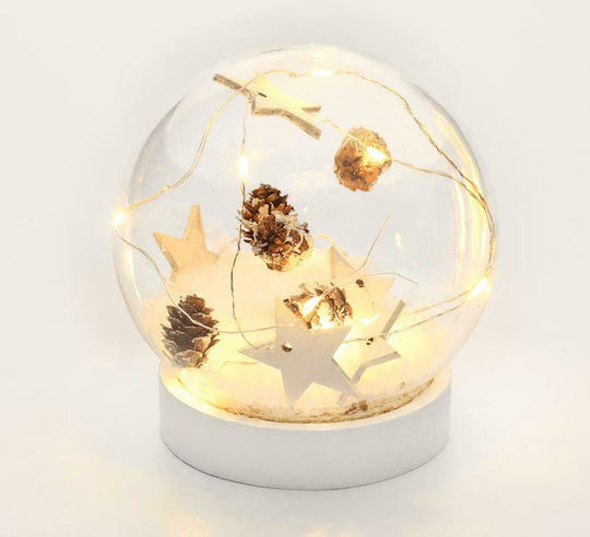 Christmas Snowball Illuminated with Star 12x12x12cm Stars Glass 12cm