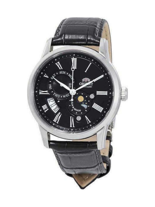 Orient Часовник Хронограф Автоматичен с Черно Кожена каишка