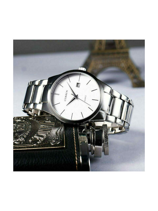 Curren Watch Battery with Silver Metal Bracelet