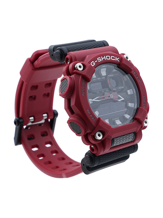 Casio G-shock Men's Watch 49mm Chronograph Battery with Red Rubber Strap