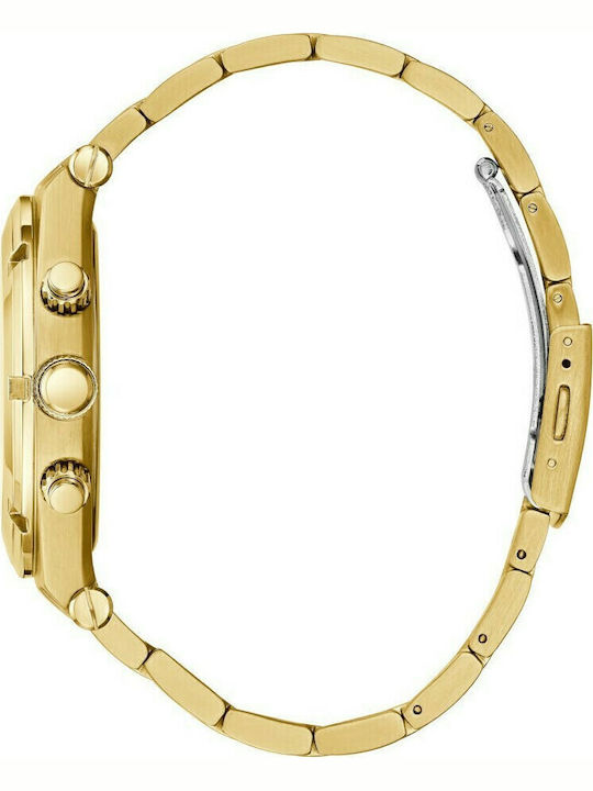 Guess Continental Men's Watch 44mm Chronograph Battery with Gold Metal Bracelet