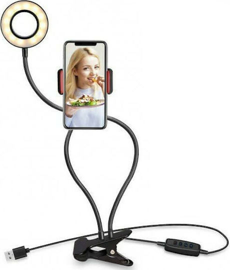 Ring Light 8cm 2500 - 4500K with Desktop Stand and Mobile Phone Holder