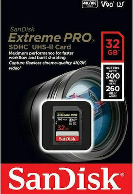 Sandisk Extreme Pro SDHC 32GB Class 10 U3 V90 UHS-II