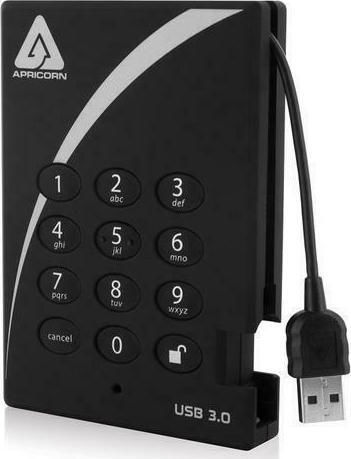 Apricorn Aegis Padl USB 3.1 Външен HDD 1TB 2.5" Черен