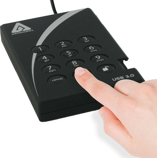 Apricorn Aegis Padl USB 3.1 Външен HDD 1TB 2.5" Черен