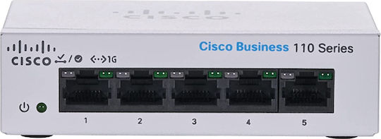 Cisco CBS110-5T-D Unmanaged L2 Switch with 5 Gigabit (1Gbps) Ethernet Ports