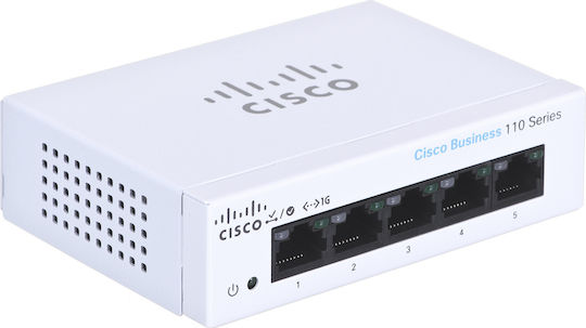 Cisco CBS110-5T-D Unmanaged L2 Switch with 5 Gigabit (1Gbps) Ethernet Ports
