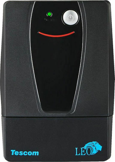 Tescom Leo LED 850VA UPS Line-Interactive 480W with 2 Schuko Power Plugs