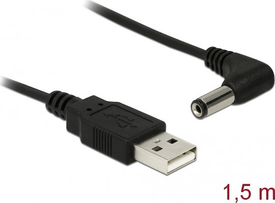 DeLock USB 2.0 Kabel USB-A-Stecker - DC Schwarz 1.5m 83578