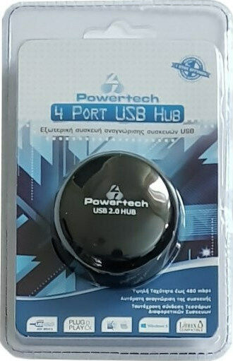 Powertech USB 2.0 4 Port Hub with USB-A Connection