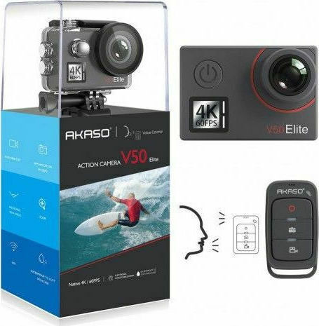 Akaso V50 Elite Action Camera 4K Ultra HD Underwater (with Case) with Touch Screen 2" Black