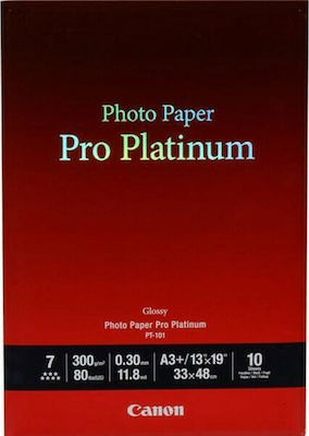 Canon PT-101 Photo Paper Pro Platinum A3+ 300gr/m² for Inkjet Printers 10 Sheets