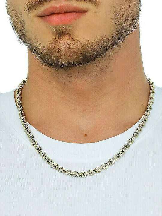 Luca Barra Chain Neck Spiral made of Steel Gold-plated Wide Thickness 6mm and Length 55cm