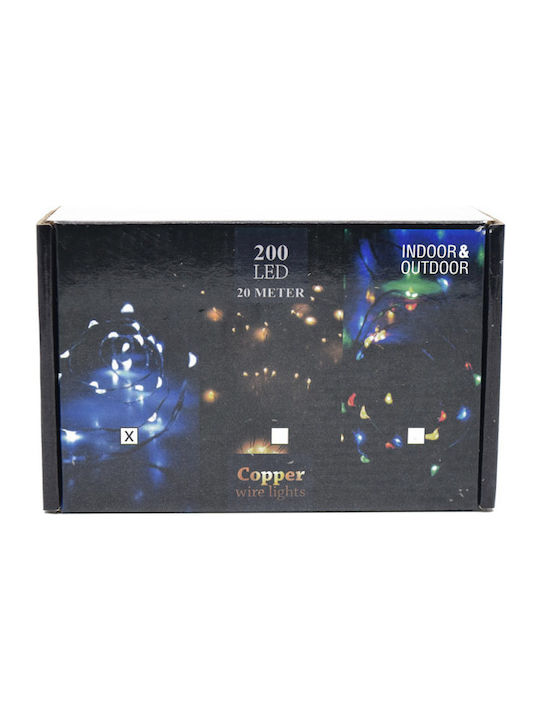 200 Lights LED 20m. Cold White in String 1pcs