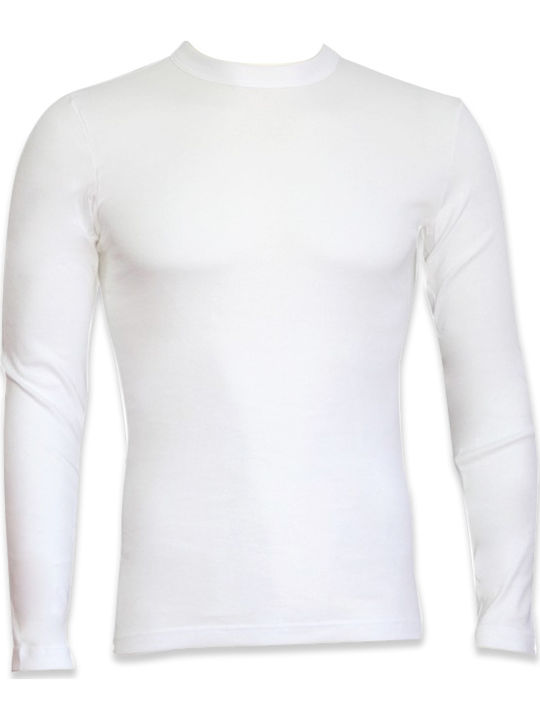 Men's Undershirt Long-sleeved in White Color