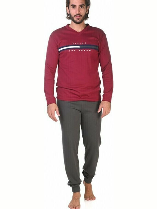 Nina Club -21 Men's Winter Pajamas Set Burgundy