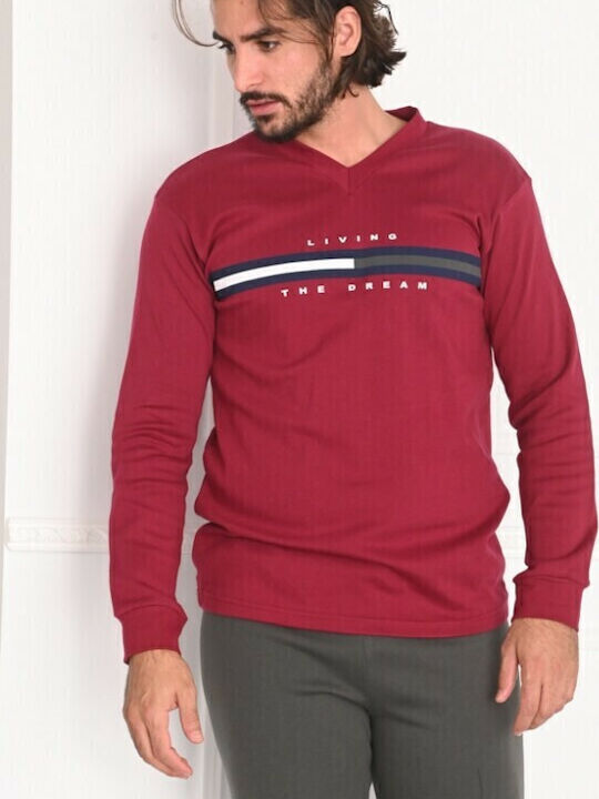 Nina Club -21 Men's Winter Pajamas Set Burgundy