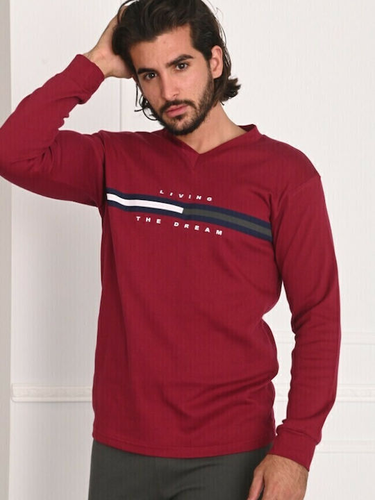 Nina Club -21 Men's Winter Pajamas Set Burgundy