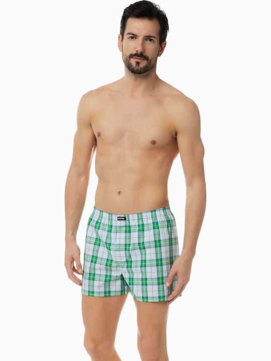 Ανδρικά Μποξεράκια Πετρόλ / Ραφ Καρό 2Pack