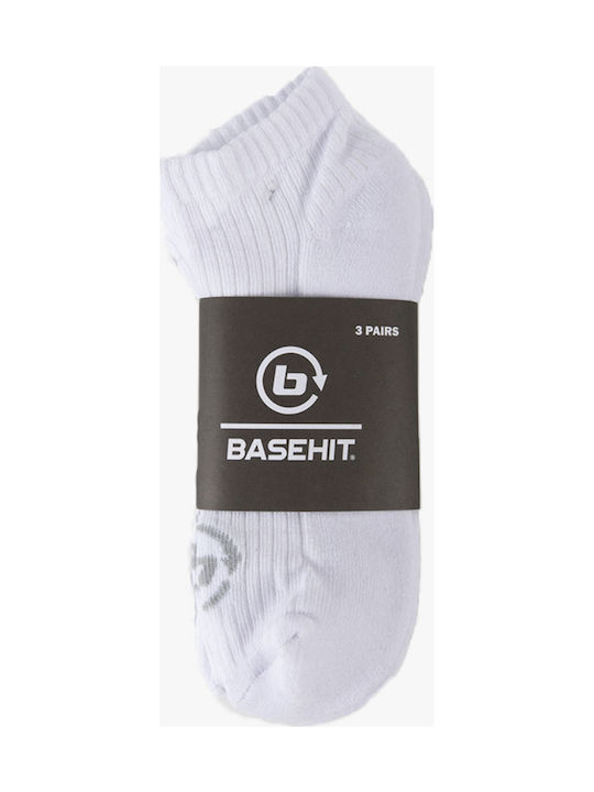 Basehit Men's Solid Color Socks White 3Pack