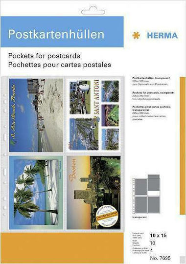 Herma Plastic Sleeves for for Photos Α6 with Holes 10pcs Fotophan 10x15 cm